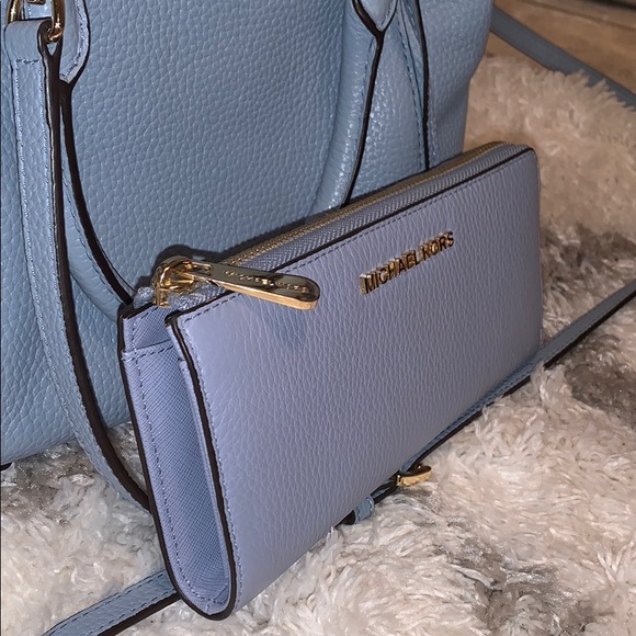 Baby Blue Michael Kors Satchel Purse & Wallet Set - Picture 2 of 7